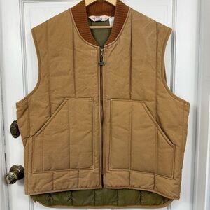 True Vintage Walls Men's Tan Quilted Work Vest